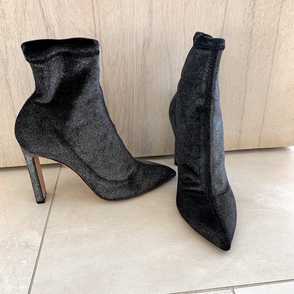 Jimmy Choo ankle sock silver metallic boots size 6.5